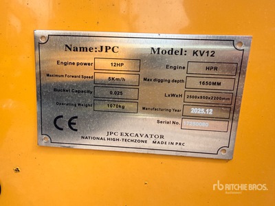 2025 JPC KV12 Minibagger (Unused)