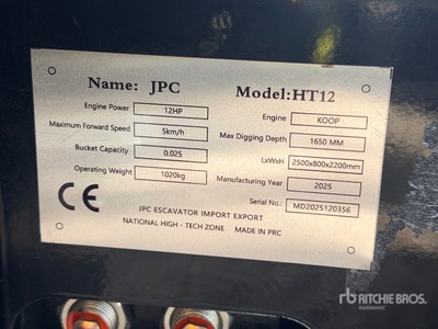 2025 JPC HT12 Minibagger (Unused)