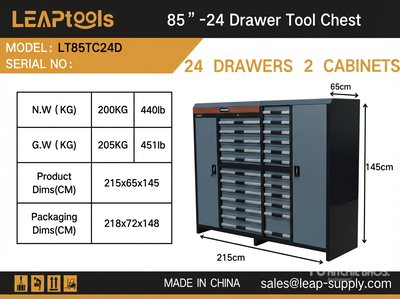 2026 LEAPtools LT85TC24D 2150 mm 24-Drawer Tool Cabinet (Unused)