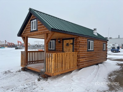 28 ft x 12 ft Skid-Mounted Log Cabin 移動性建物 - その他 (Unused)