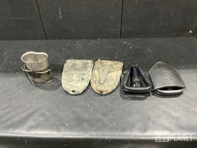(42) Entrenching Hand Tools, (47) Canteen Cups, (94) Carriers & Assorted Items