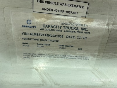 2019 Capacity Sabre5 4x2 Ciężarówka zwiadowcza