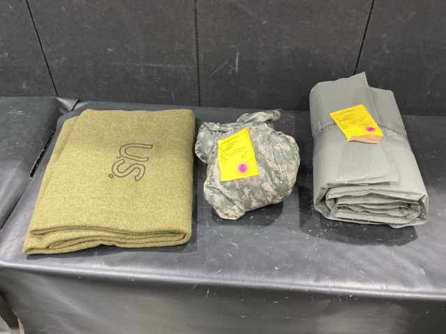 (13) Bed Blankets, (38) Wet Weather Poncho Liners & Assorted Items