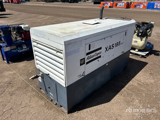 2016 Atlas Copco 185CD 185 cfm Skid-Mounted Air Compressor