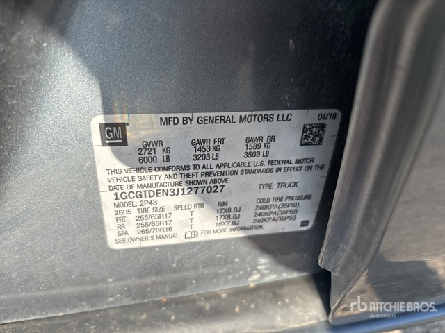 2018 Chevrolet Colorado 2018 Chevrolet Colorado 4X4 Crew Cab Pickup