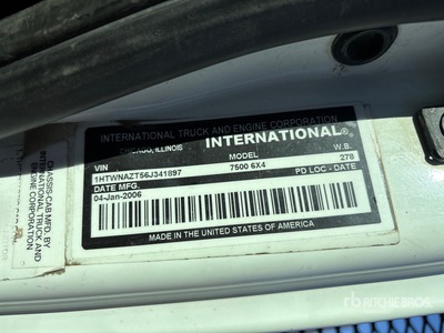 2006 International 7500 6x4 Flatbed Truck