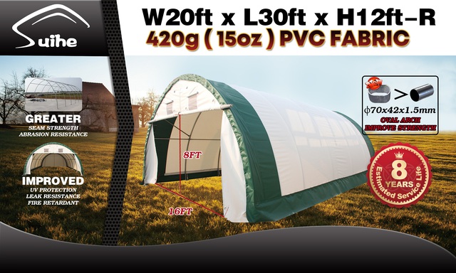 2026 Suihe 203012R-420gPVC 20 ft x 30 ft x 12 ft Storage Building (Unused) 2026 Suihe 203012R-420gPVC 20 ft x 30 ft x 12 ft Storage Building (Unused)