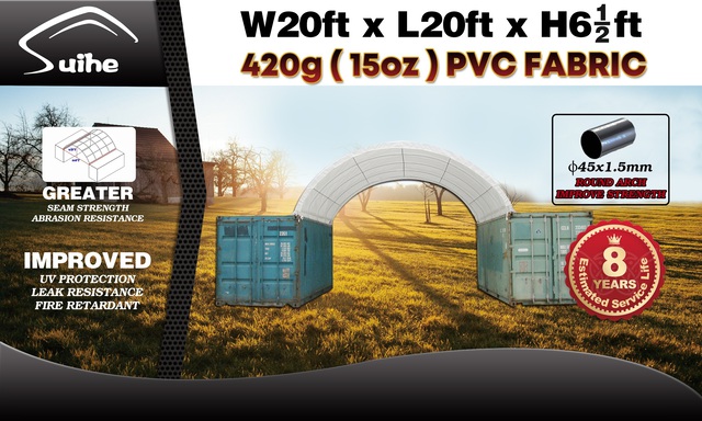 2026 Suihe C2020-420gPVC 20 ft x 20 ft Container Shelter (Unused)