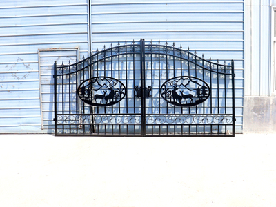 2026 Suihe NG-14D-1 14 ft Wrought Iron Bi-Parting Portail d'entrée (Unused)