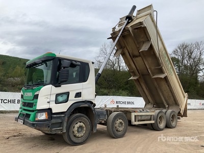 2019 Scania P370 XT 8x4 Twin-Steer Camion à benne basculante Quad/A