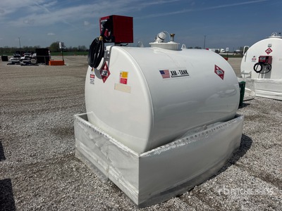 2026 AM Tank 1000 1050 gal Skid Mounted Steel Storage and Dispensing Fuel Tank (Unused)