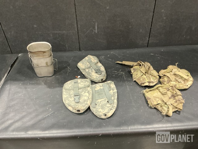 (90) General Purpose Canteen Pouches, (17) Water Canteen Cups & Assorted Items