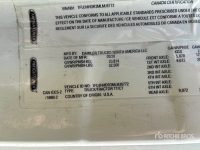 2021 Freightliner Cascadia 6x4 T/A Sleeper Truck Tractor