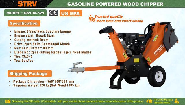 2026 STARVOX GS100-321 Tow-Behind Wood Chipper (Unused)