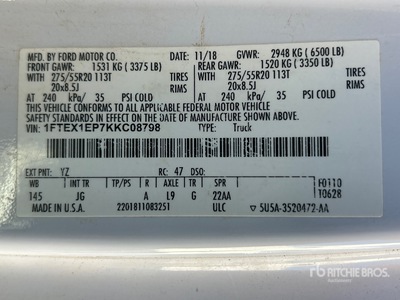 2019 Ford F-150 STX 4x4 Extended Cab Pick Up