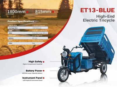 2026 SDGRAND ET13-BLUE 3 TT E-Trike Mini Scooter (Unused)