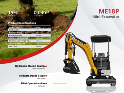 2026 ME18P-YELLOW Mini Excavator (Unused)