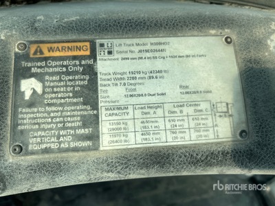 Hyster H300HD2 29000 lb Pneumatic Tire Chariot Élévateur