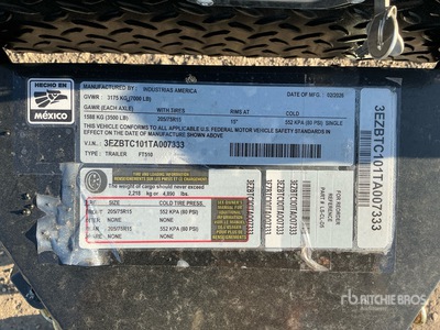 2026 Industrias America FT510 S/A Dump Utility Trailer (Unused)