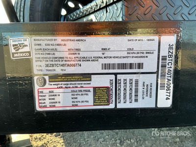 2026 Industrias America 7014 S/A Dump Utility Trailer (Unused)