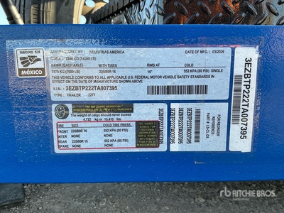 2026 Industrias America 227T 22 ft T/A Rimorchio con piano basculante (Unused)