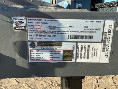 2026 Industrias America 227T 22 ft T/A Rimorchio con piano basculante (Unused)