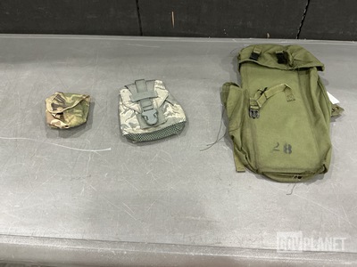 (168) Assorted Individual Pouches, (18) Radio Set Carriers & Assorted Items