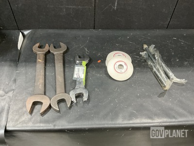 (10) Wrenches, (8) Grinding Wheels, (9) Tool Components & Assorted Items