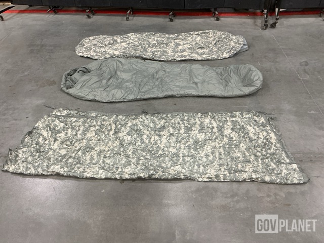(53) Poncho Liners, (45) Bivy Covers, (31) Sleeping Bags & Assorted Items
