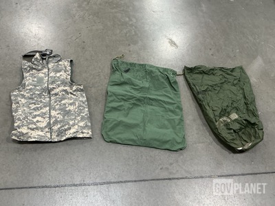 (13) Flame Resistant Vests, (34) Barracks Bags & Assorted Items
