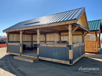 12 ft x 24 ft Skid-Mounted Outdoor Kitchen Gazebo (Unused)