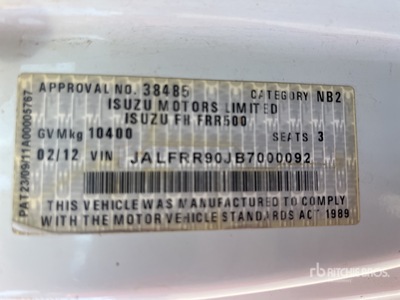 2012 Isuzu FRR500 T/A Dump Truck