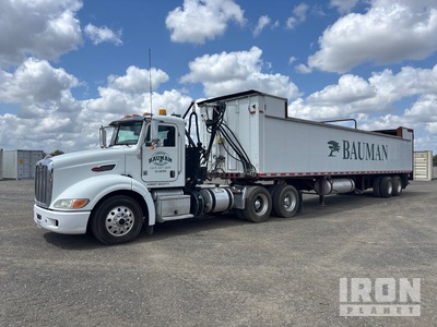 2013 Peterbilt 6x4 T/A Day Cab Truck Tractor w/1998 Western Mulch Blower Trailer