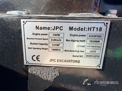 2026 JPC HT18 Minibagger (Unused)