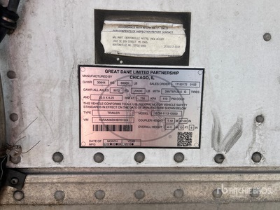 2017 Great Dane 53 ft T/A Remolque refrigerado