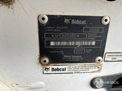 2017 Bobcat S550 Two-Speed Skid Steer Loader