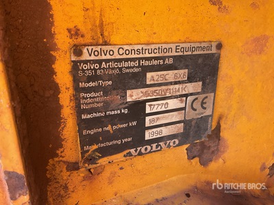 1998 Volvo A25C Articulated Dump Truck