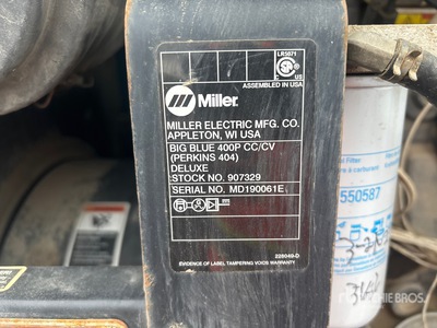 2013 Miller Big Blue 400P 400 A Mobile Multi-Process معدة لحام بمحرك