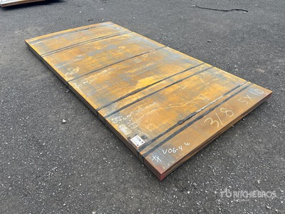 Quantity of (7) 5 ft x 10 ft (9.525 mm Thick) Steel Plates