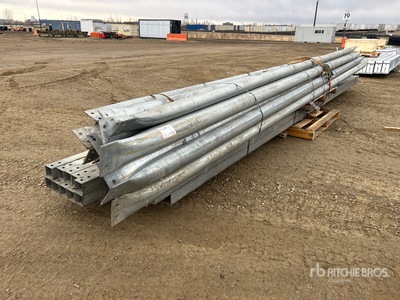 Quantity of 20 ft Steel Galvanized Round & Square Purlins