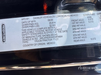 2021 Freightliner Cascadia 126 6x4 T/A Sleeper Truck Tractor