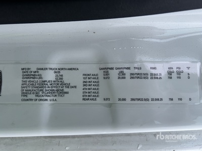 2026 Freightliner Cascadia 126 6x4 T/A Sleeper Truck Tractor