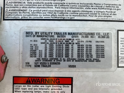 2025 Utility VS2DX 53 ft x 102 in T/A مقطورة فان
