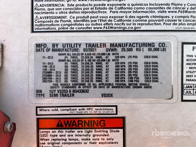 2022 Utility VS2DX 53 ft x 102 in T/A مقطورة فان
