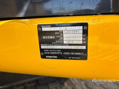 2010 Komatsu PC70-8 Tracked Excavator