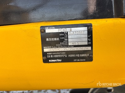 2011 Komatsu PC60-8 Mini Excavator