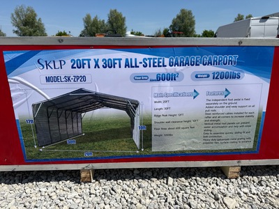 2026 SKLP SK-ZP20 All-Steel Garage Carport テント (Unused)