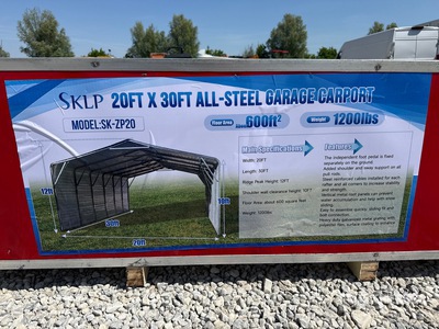 2026 SKLP SK-ZP20 All-Steel Garage Carport テント (Unused)