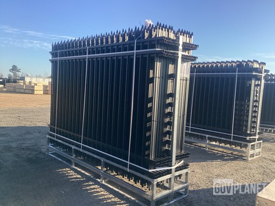 (24) Pieces of KJ Powder Coated Steel Fence w/(25) Post Connectors - Unused