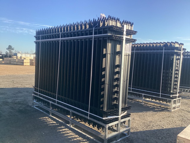 (24) Pieces of KJ Powder Coated Steel Fence w/(25) Post Connectors - Unused